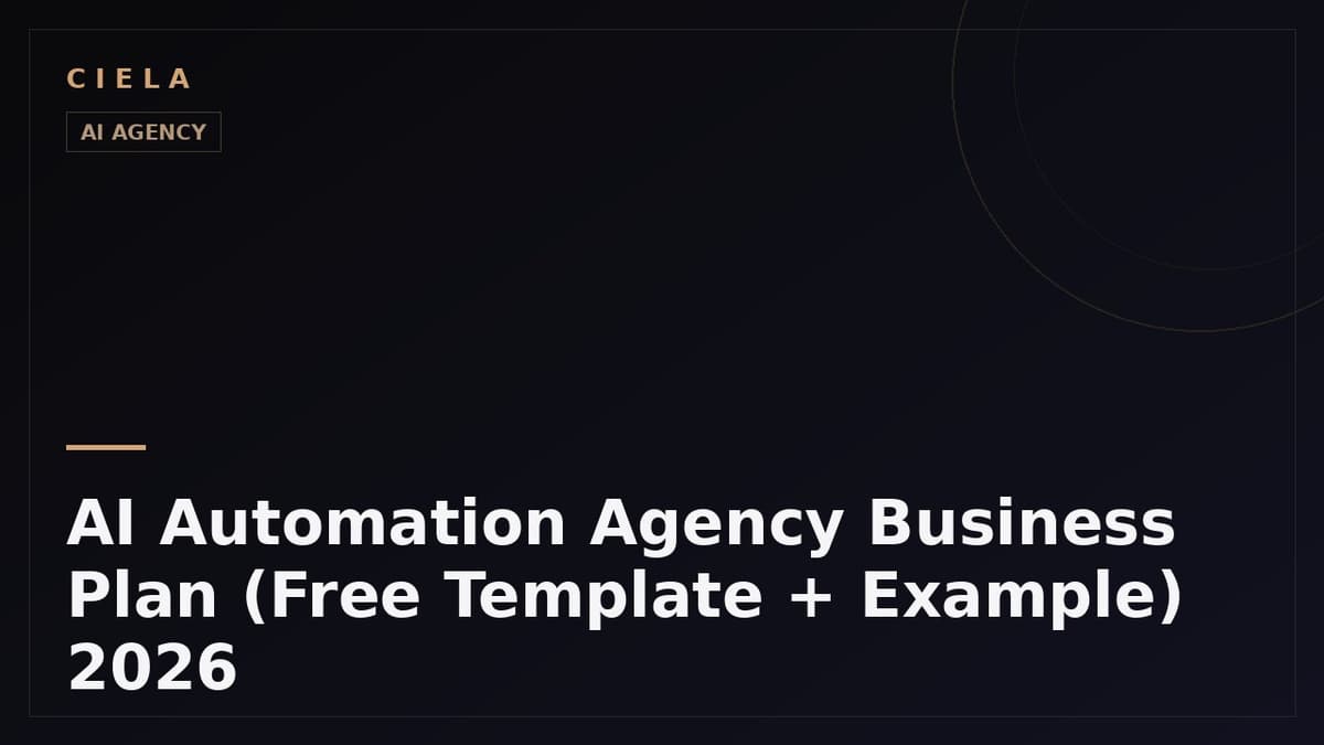 AI Automation Agency Business Plan (Free Template + Example) 2026
