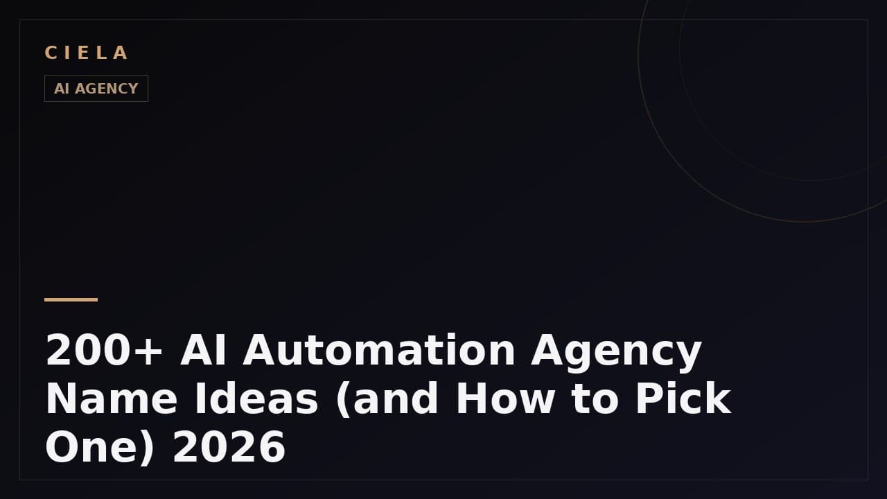 200 plus AI automation agency name ideas and how to pick one in 2026