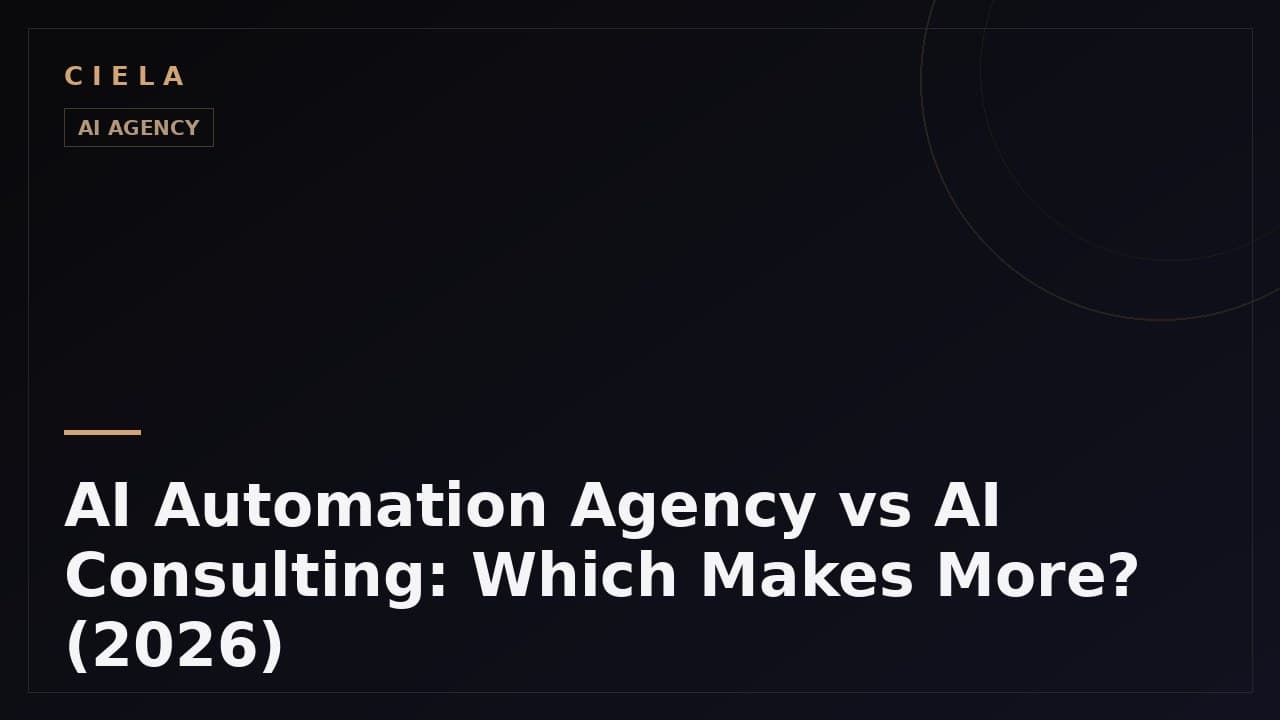 AI automation agency vs AI consulting business model comparison for 2026