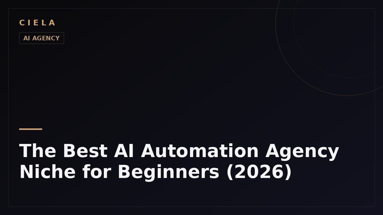 The best AI automation agency niche for beginners in 2026