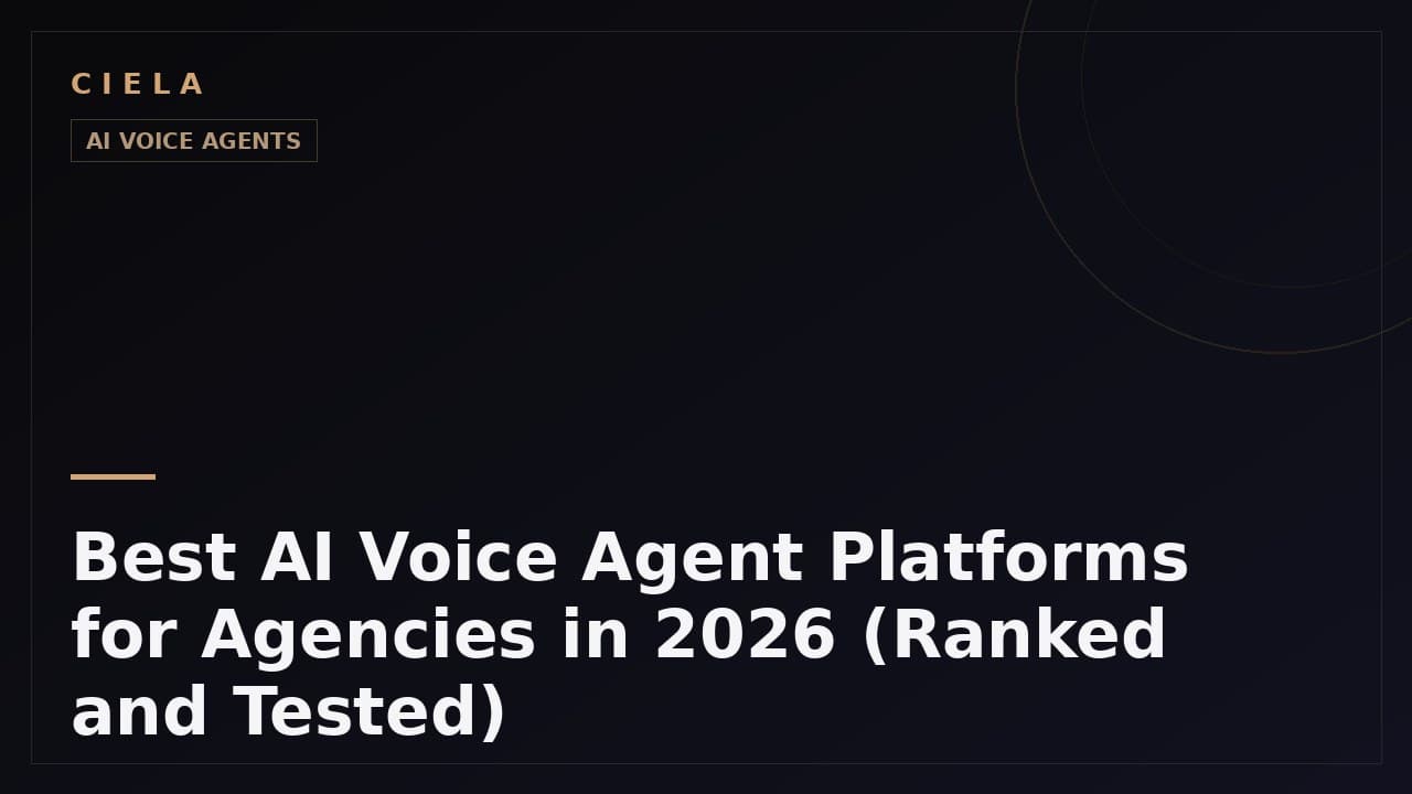 Best AI voice agent platform for agencies ranked and tested in 2026