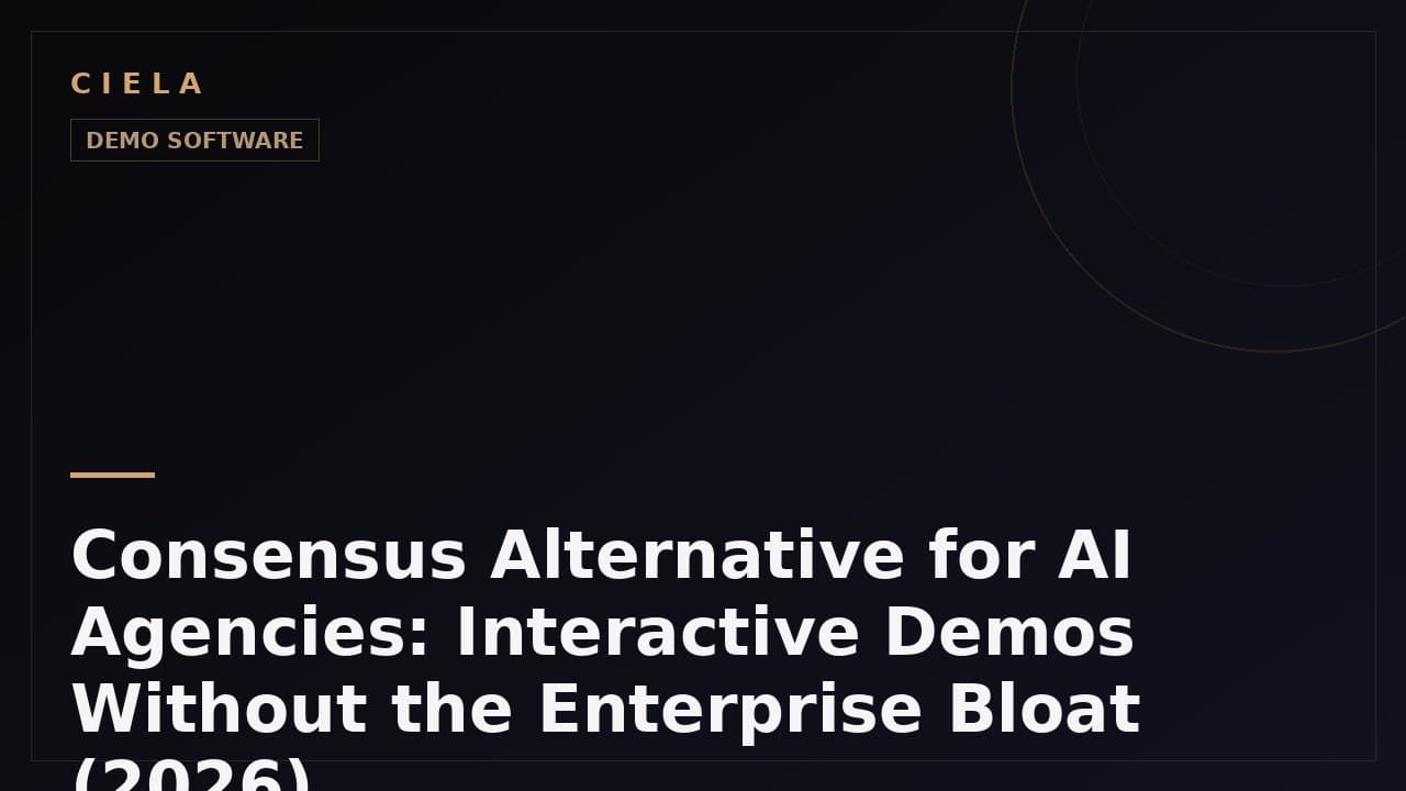 Consensus alternative for AI agencies comparison for 2026
