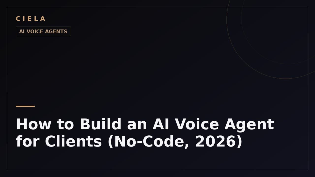 How to build an AI voice agent for clients with no code in 2026