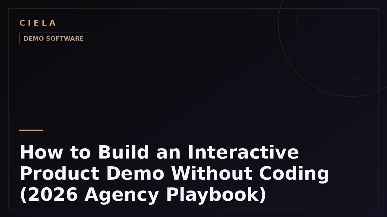 How to build an interactive demo without coding, 2026 agency playbook