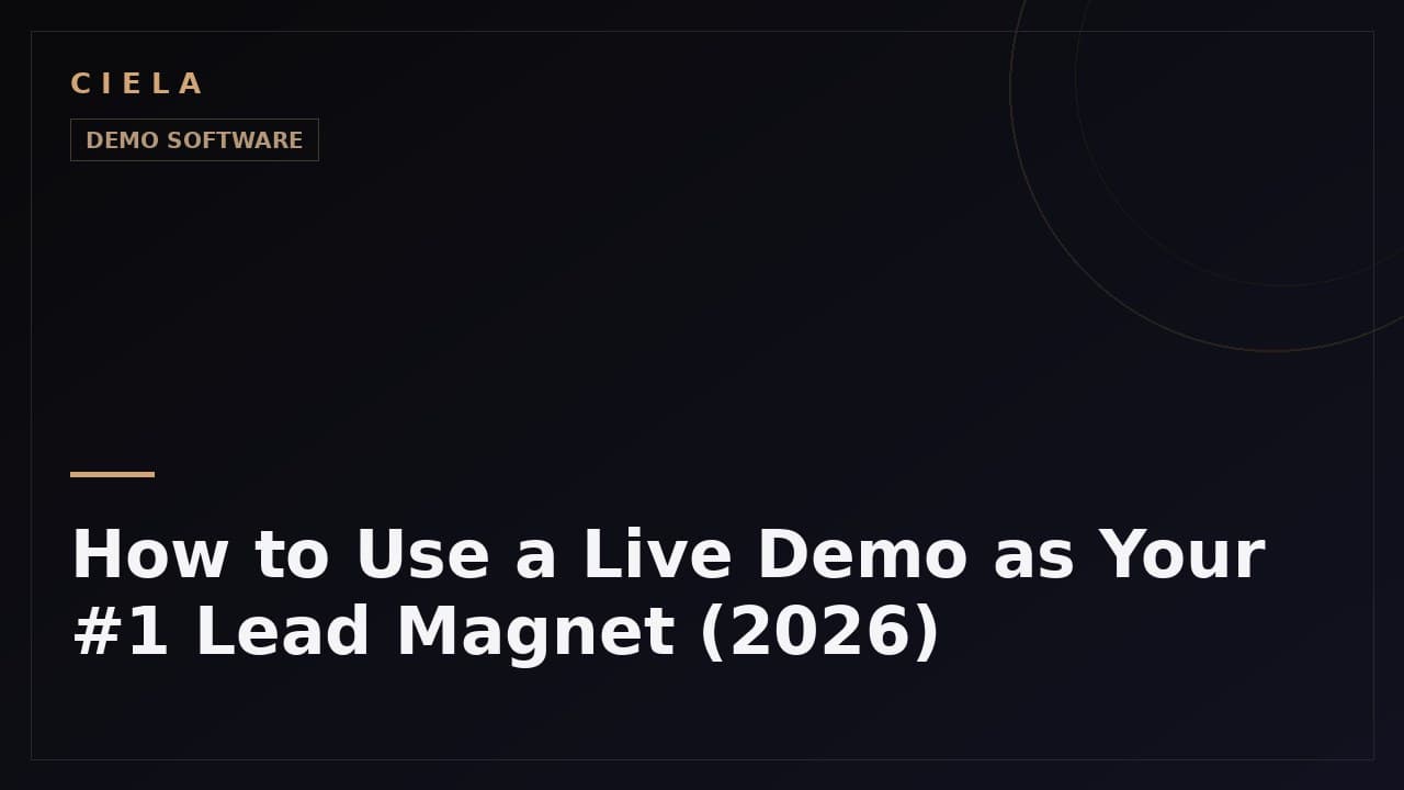 How to use a live demo as a lead magnet that out-pulls ebooks and checklists in 2026