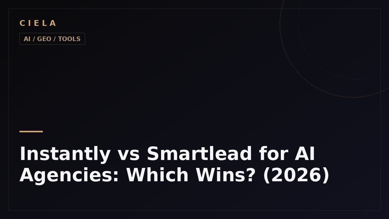 Instantly vs Smartlead for AI agencies cold email comparison for 2026