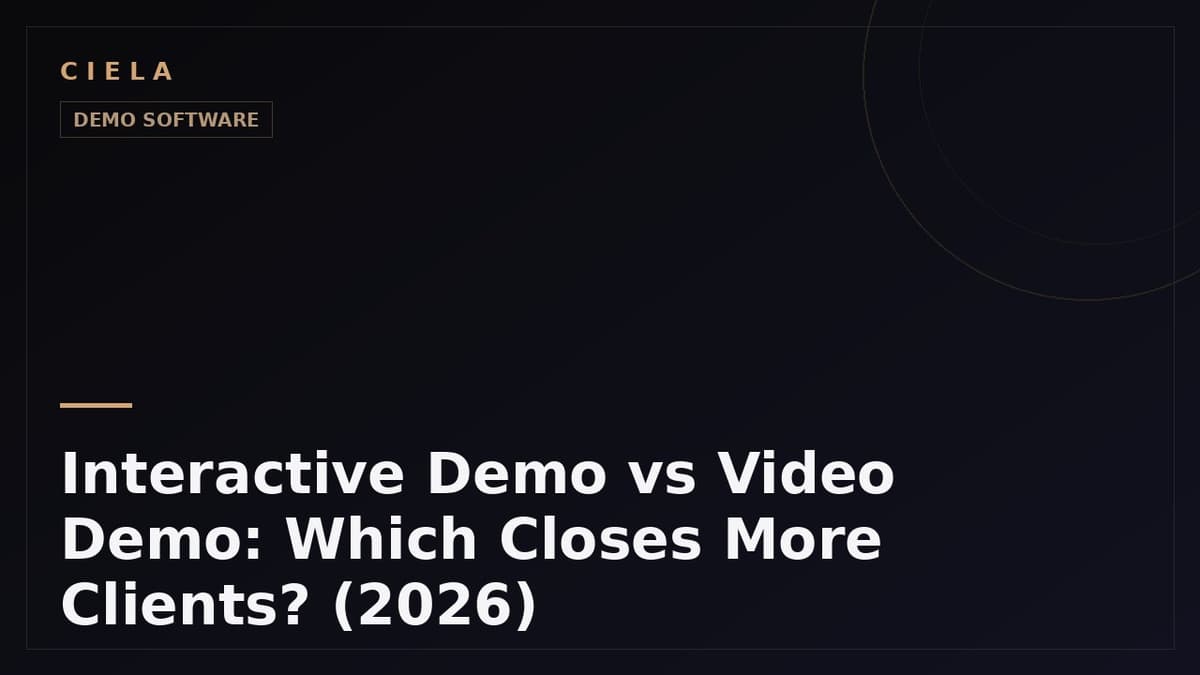 Interactive Demo vs Video Demo: Which Closes More Clients? (2026)