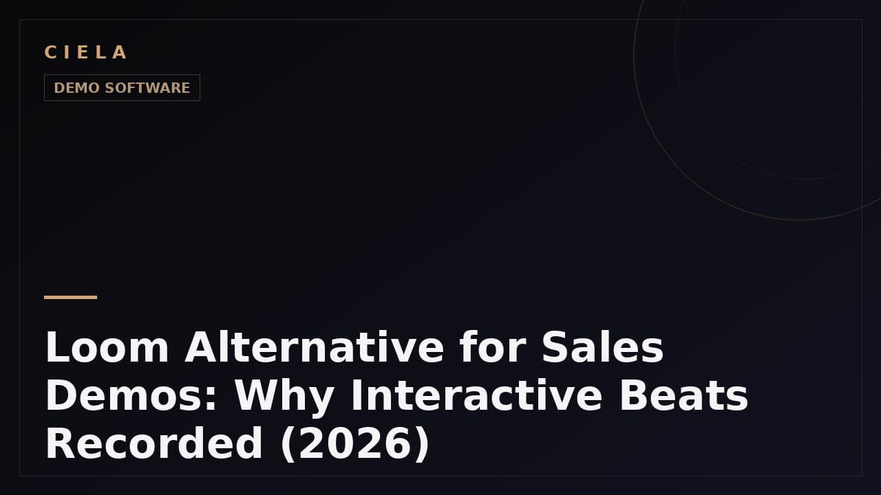 Loom alternative for sales demos comparison for 2026