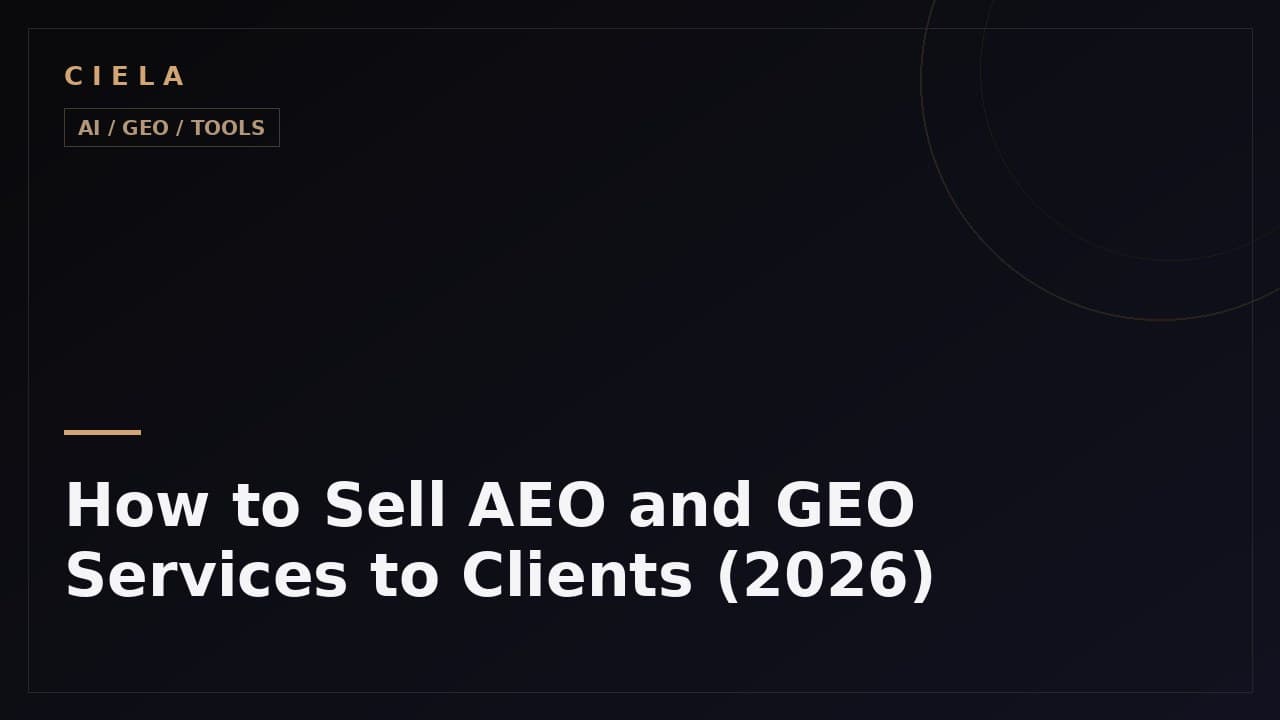 How to sell AEO and GEO services to clients, agency packages