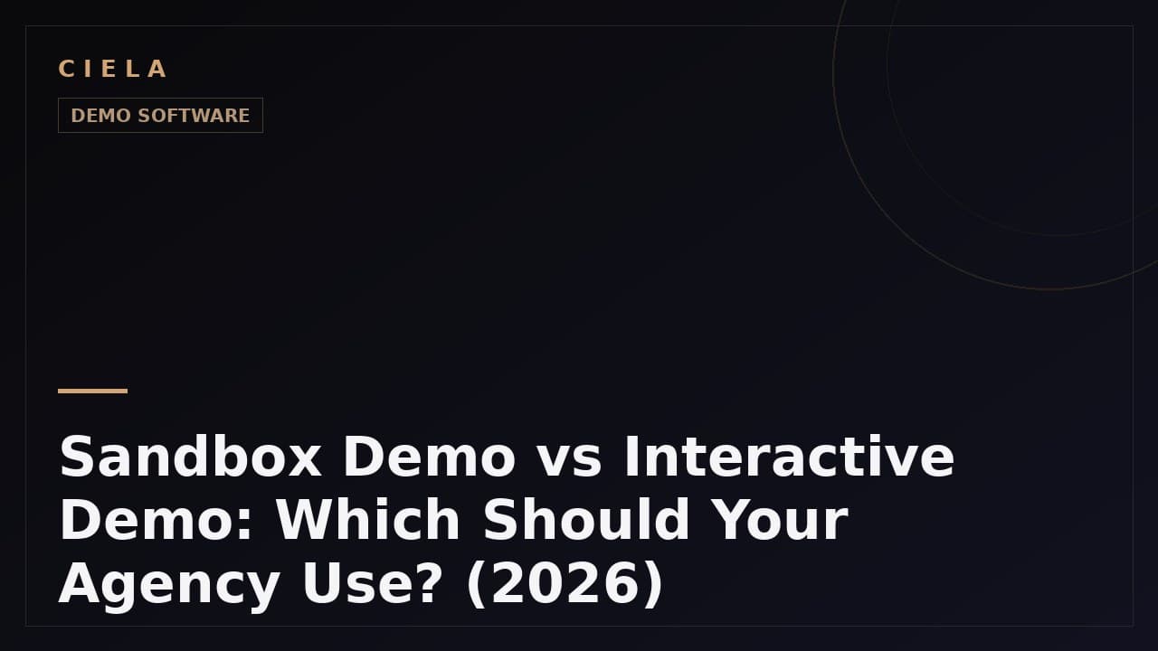 Sandbox demo vs interactive demo explained for agencies choosing a demo type in 2026